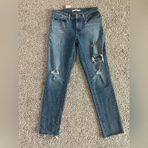 Levi's Blue Ripped Skinny Jeans